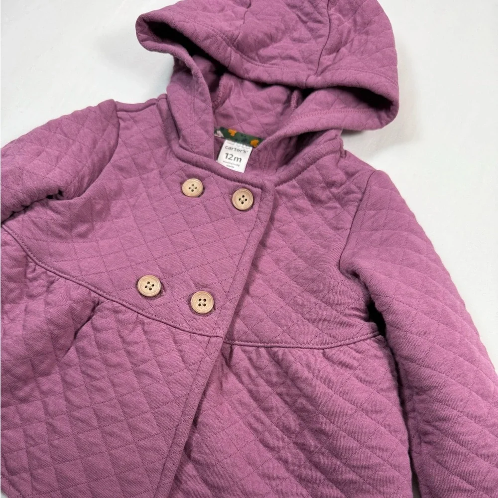 CARTER’S Baby‎ Girls Quilted Hooded Coat Jacket 12 Months Cozy Warm